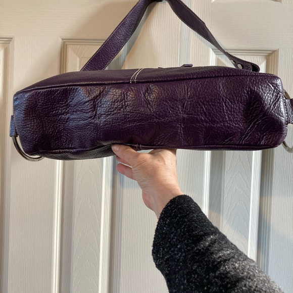 Guia’s Purple Pebble Leather Bag Made In Italy - Picture 5 of 13